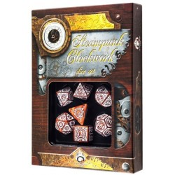 Würfelset Steampunk Clockwork Caramel & white Dice Set (7)