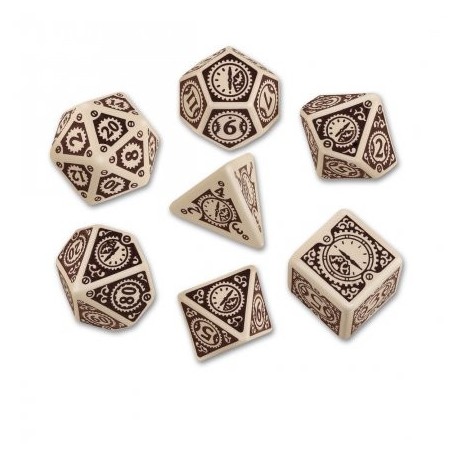 Würfelset Steampunk Clockwork Beige & brown Dice Set (7)