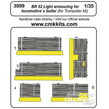 BR-52 Light armouring for locomotive's boiler für Trumpeter Bausatz