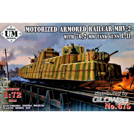 MBV-2 Motorized armored Railcar with 76,2-mm Tank guns L-11