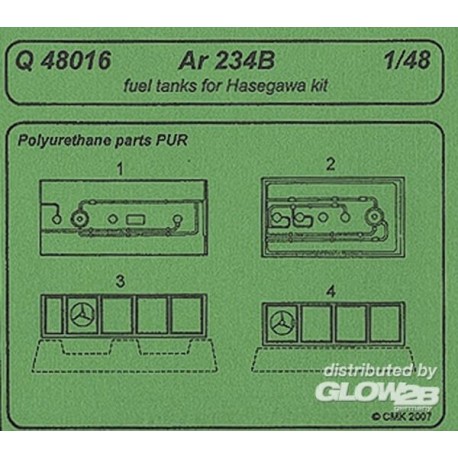 Ar 234B Fuel tanks für Hasegawa-Bausatz