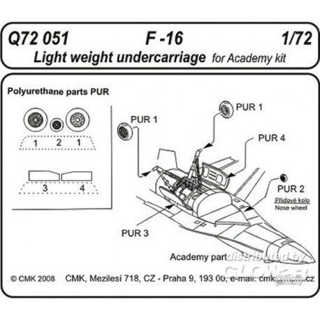 F-16 Light weight Undercarriage für Academy Bausatz