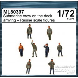 Submarine crew on the deck arriving