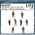 Submarine crew on the deck arriving