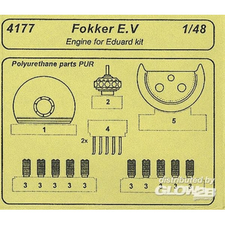 Fokker E.V Motoren Set Für Eduard Bausatz