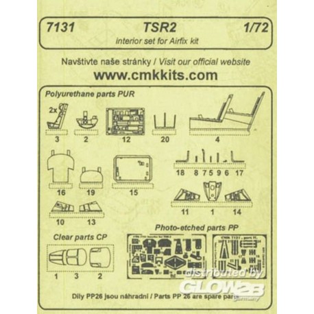 TSR 2 -  interior set für Airfix Bausatz