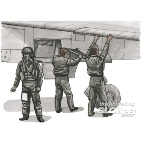 French pilot and two mechanics f.1/72 Special Hobby Mirage F.1C model