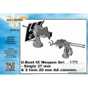 U-Boot IX Weapon Set-Single37mm&2twin20m AA cannons for Revell kit