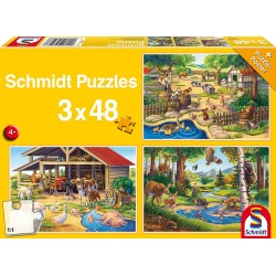 Puzzle Alle meine Lieblingstiere 3x48T