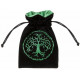 Forest Black & Green Velour Dice Bag