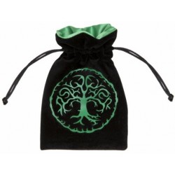 Forest Black & Green Velour Dice Bag