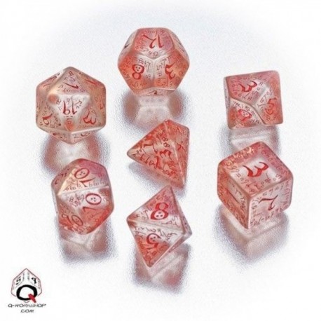 Elvish Dice Transparent/Red (7)