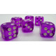 Würfelset D6 Transparent: Purple (12)