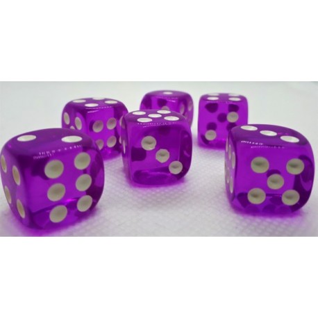 Würfelset D6 Transparent: Purple (12)