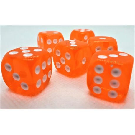 Würfelset D6 Transparent: Orange (12)