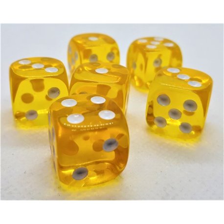 Würfelset D6 Transparent: Yellow (12)