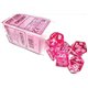 chx23084 Translucent Polyhedral Pink white 7-Die Set