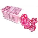 chx23084 Translucent Polyhedral Pink white 7-Die Set