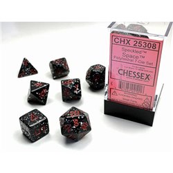 CHX25308 Translucent Polyhedral Pink/white 7-Die Set