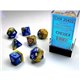 CHX26422 Gemini Polyhedral Blue-Gold white 7-Die Set