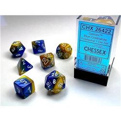 CHX26422 Gemini Polyhedral Blue-Gold white 7-Die Set