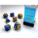 CHX26422 Gemini Polyhedral Blue-Gold white 7-Die Set