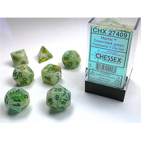 CHX27409 Marble Polyhedral Green dark green 7-Die Set