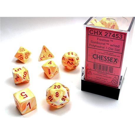 CHX27453 Festive Polyhedral Sunburst red 7-Die Set