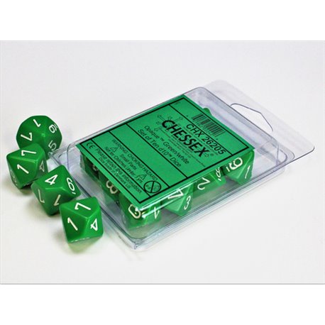 CHX26205 Opaque Green/white Set d10 (10)