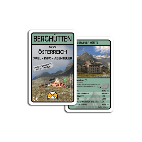 Berghütten von Österreich Quartett / Trumpfkartenspiel