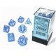 CHX27575 Borealis Sky Blue/white Glows in the Dark Polyhedral 7 Die Set