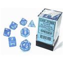 CHX27575 Borealis Sky Blue/white Glows in the Dark Polyhedral 7 Die Set