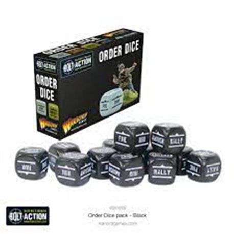 Bolt Action Orders Dice pack BLACK 12